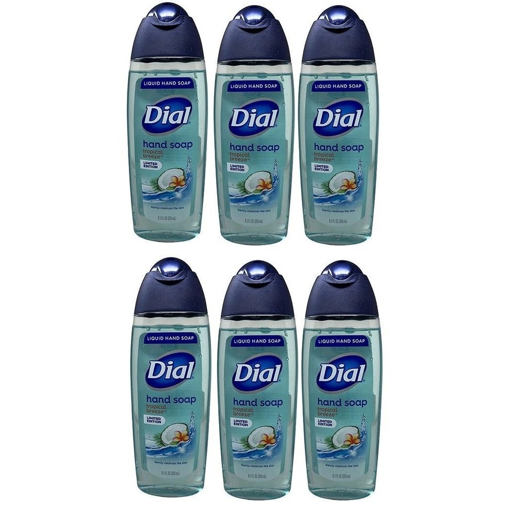 6ct *NEW* Discontinued Limited Edition DIAL Liquid Soap Tropical Breeze Scented - Picture 2 of 3